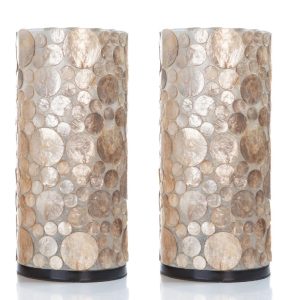 Cilinder Lamp Schelpen Goud