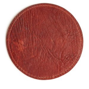 BRAVE | CHESTNUT | Leren onderzetters rond