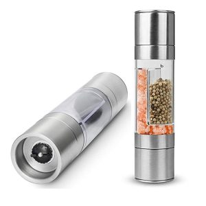 2 in 1 peper en zoutmolen – gemaakt van RVS – handmatige bediening
