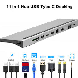 11 in 1 Type-C Hub Adapter van USB C USB3.0 HDMI VGA SD TF PD – USB C Hub1-in-1 USB C Hub Adapter TCH-11 | Type-C kabel Thunderbolt 3 naar 4K UHD HDMI Macbook Pro / Air / iPad / Google Chromebook / Windows / HP / ASUS / Lenovo - Afbeelding 8
