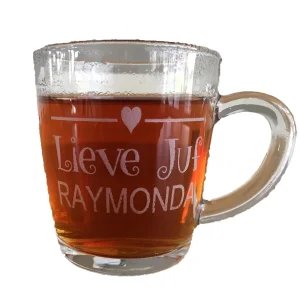 Theeglas gegraveerd
